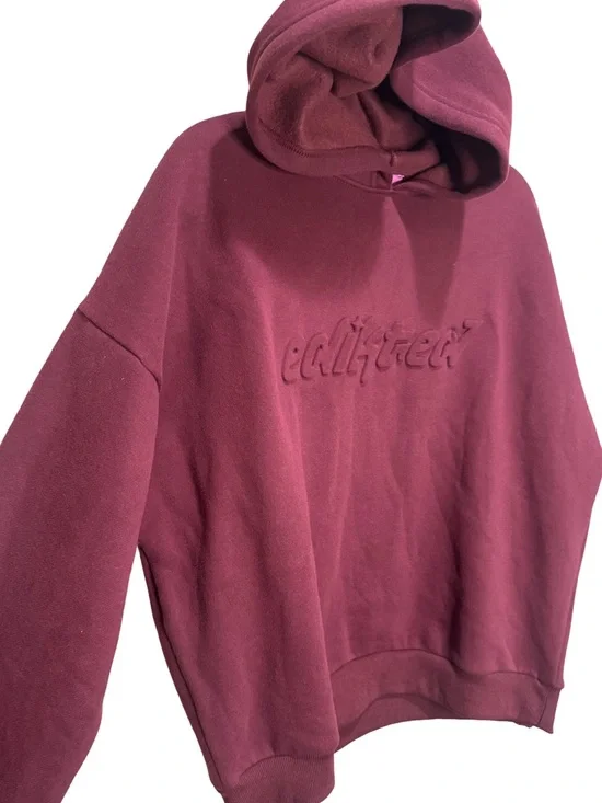 Edikted Totally Logo Hoodie -  Burgundy S NWT - Picture 5 of 8